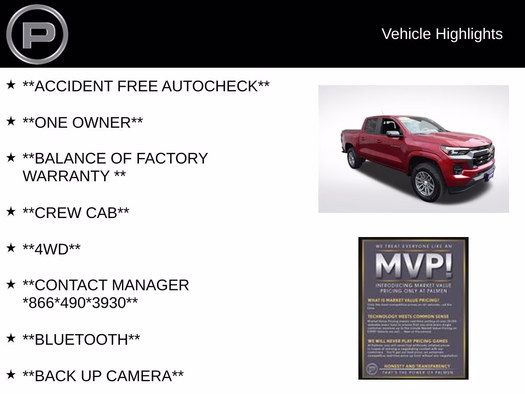 2024 Radiant Red Tintcoat Chevrolet Colorado LT 4X4 Truck