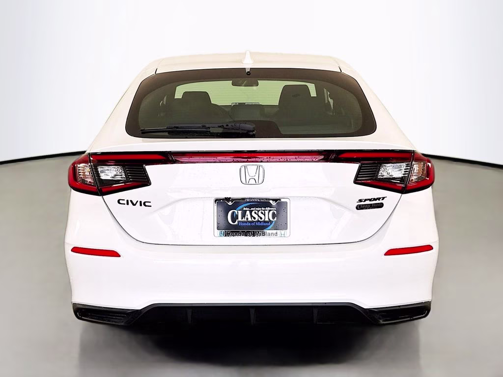 2026 Platinum White Pearl Honda Civic Sport FWD Hatchback