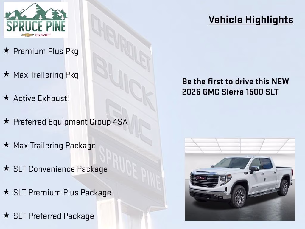2026 Summit White GMC Sierra 1500 SLT 4X4 Truck