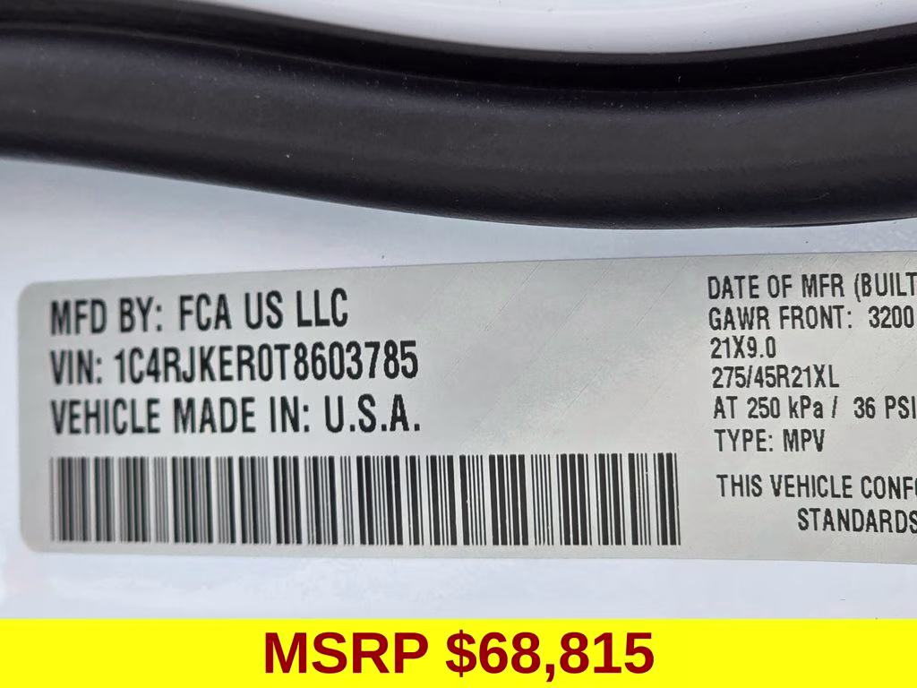 2026 Bright White Clearcoat Jeep Grand Cherokee L Summit 4X4 SUV