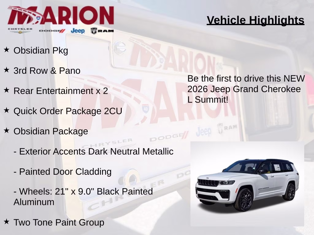 2026 Bright White Clearcoat Jeep Grand Cherokee L Summit 4X4 SUV