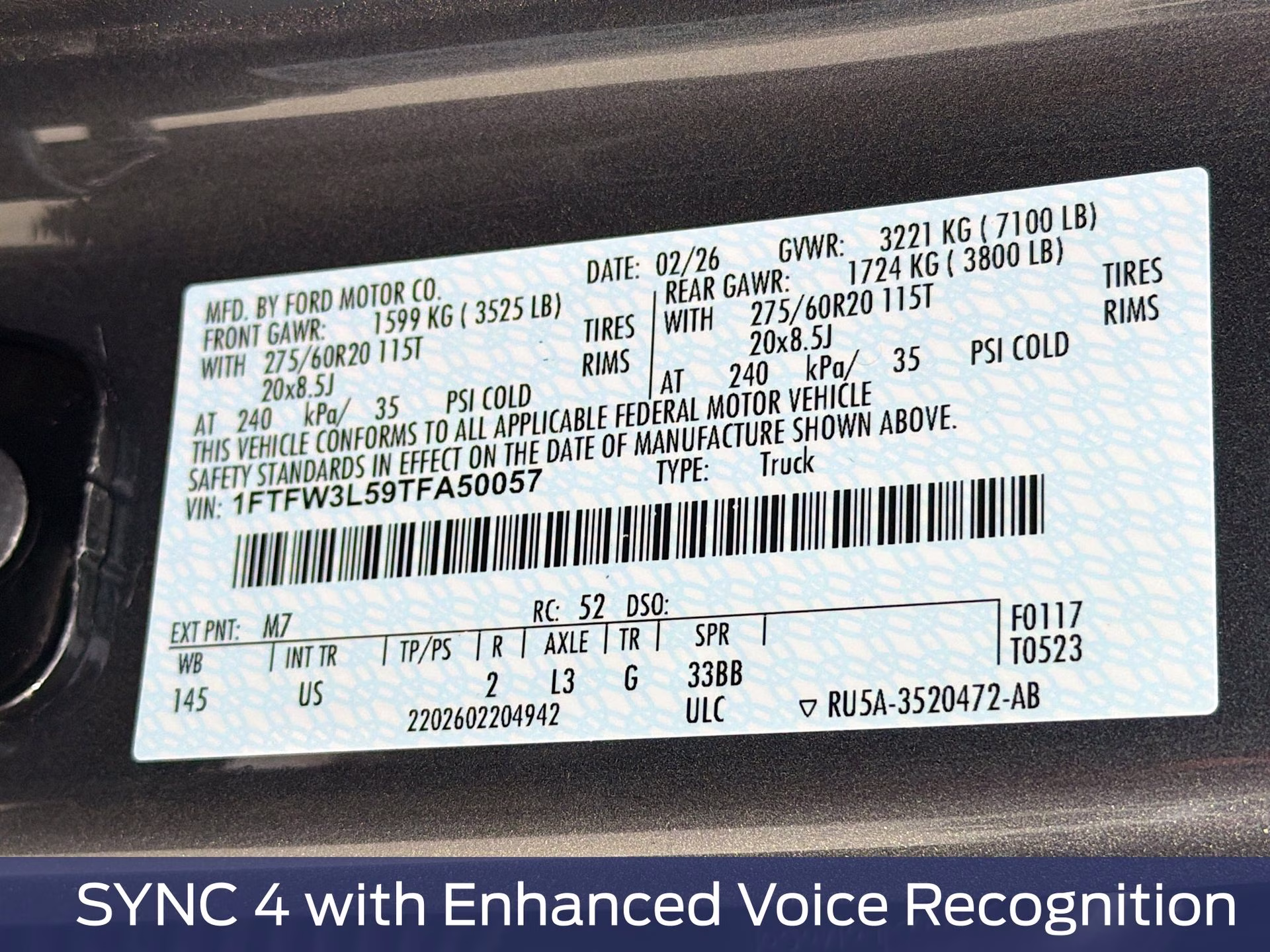 2026 Carbonized Gray Metallic Ford F-150 XLT 4X4 Truck
