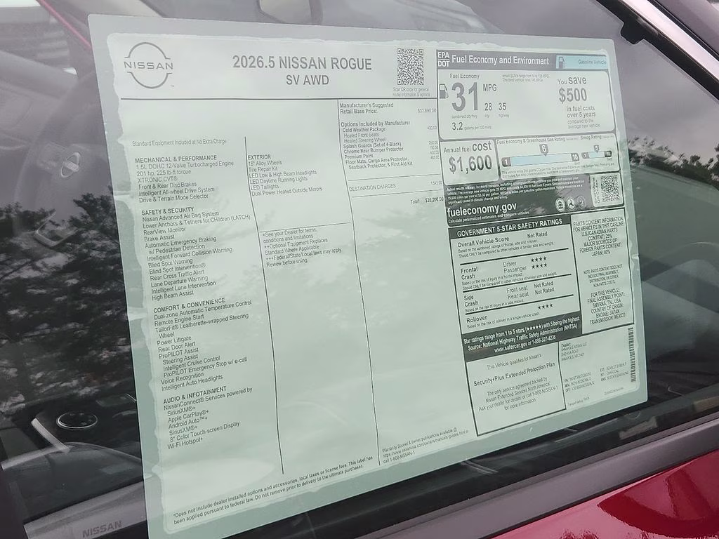 2026 Scarlet Ember Tintcoat Nissan Rogue SV AWD SUV