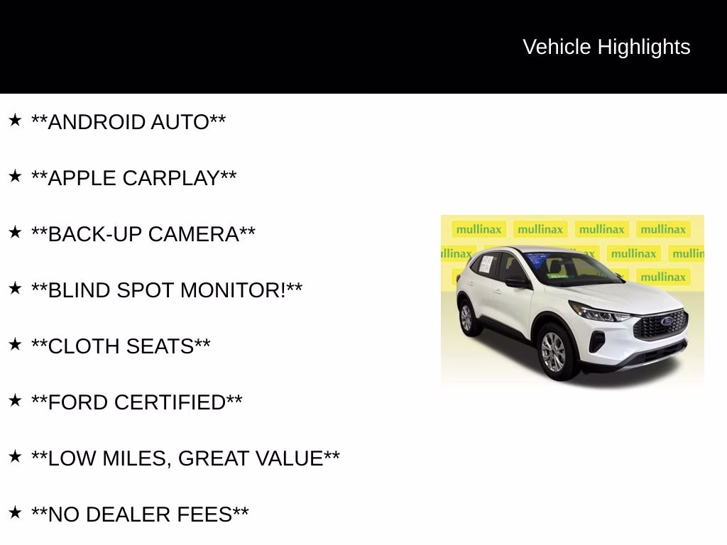 2023 White Metallic Ford Escape Active AWD SUV