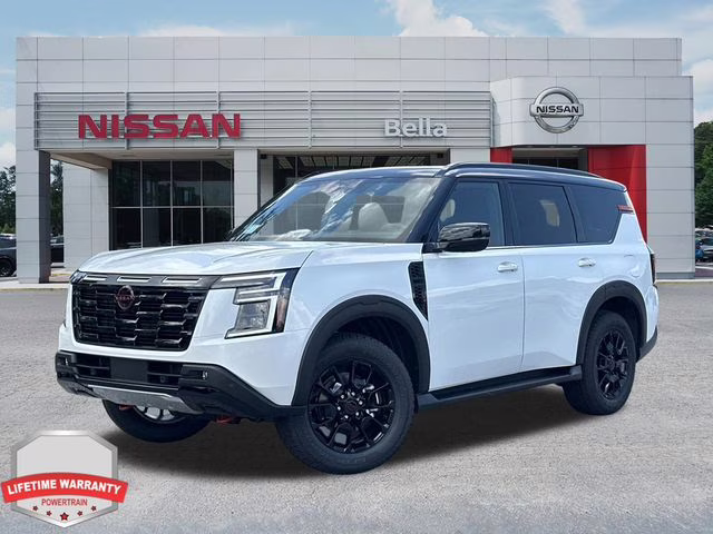 2025 Aspen White Tricoat/Super Black Nissan Armada PRO-4X 4X4 SUV