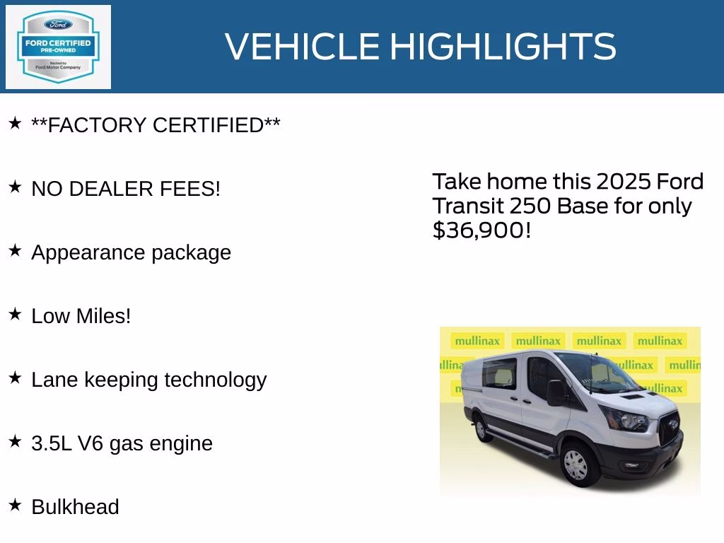 2025 Oxford White Ford Transit-250 Base RWD Van