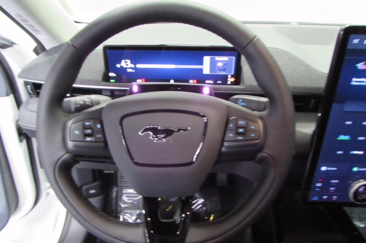 2025 Star White Metallic Tri-Coat Ford Mustang Mach-E Premium AWD SUV