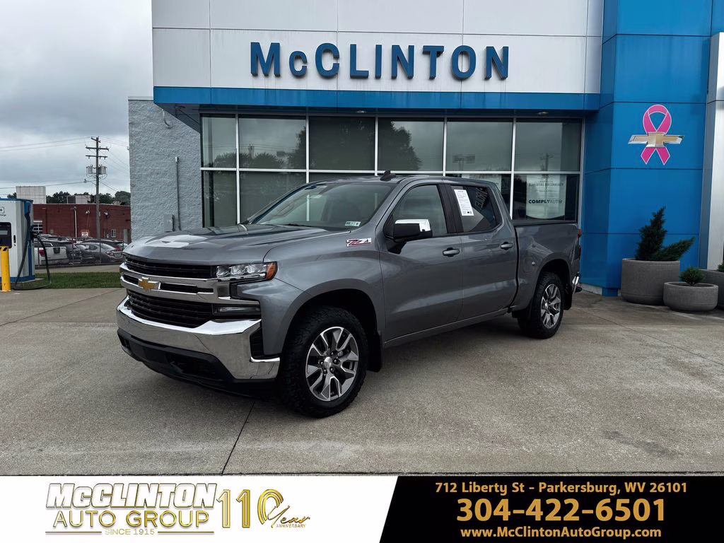 Gray (Satin Steel Metallic) 2020 Chevrolet Silverado 1500 LT Crew Cab 4WD Pickup Truck Four-Wheel Drive 8-Speed Automatic