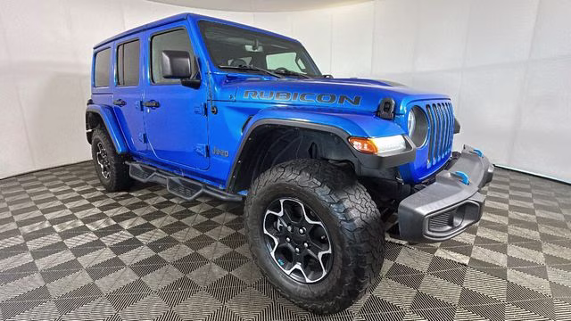 2022 Hydro Blue Pearl Coat Jeep Wrangler Unlimited Rubicon 4xe 4X4 SUV