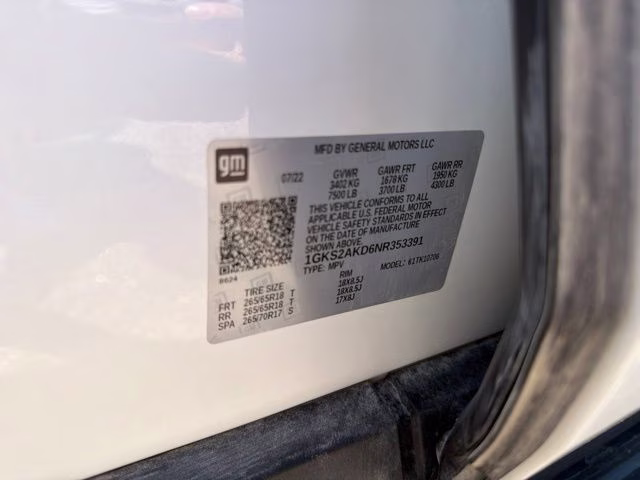 2022 Summit White GMC Yukon SLE 4X4 SUV