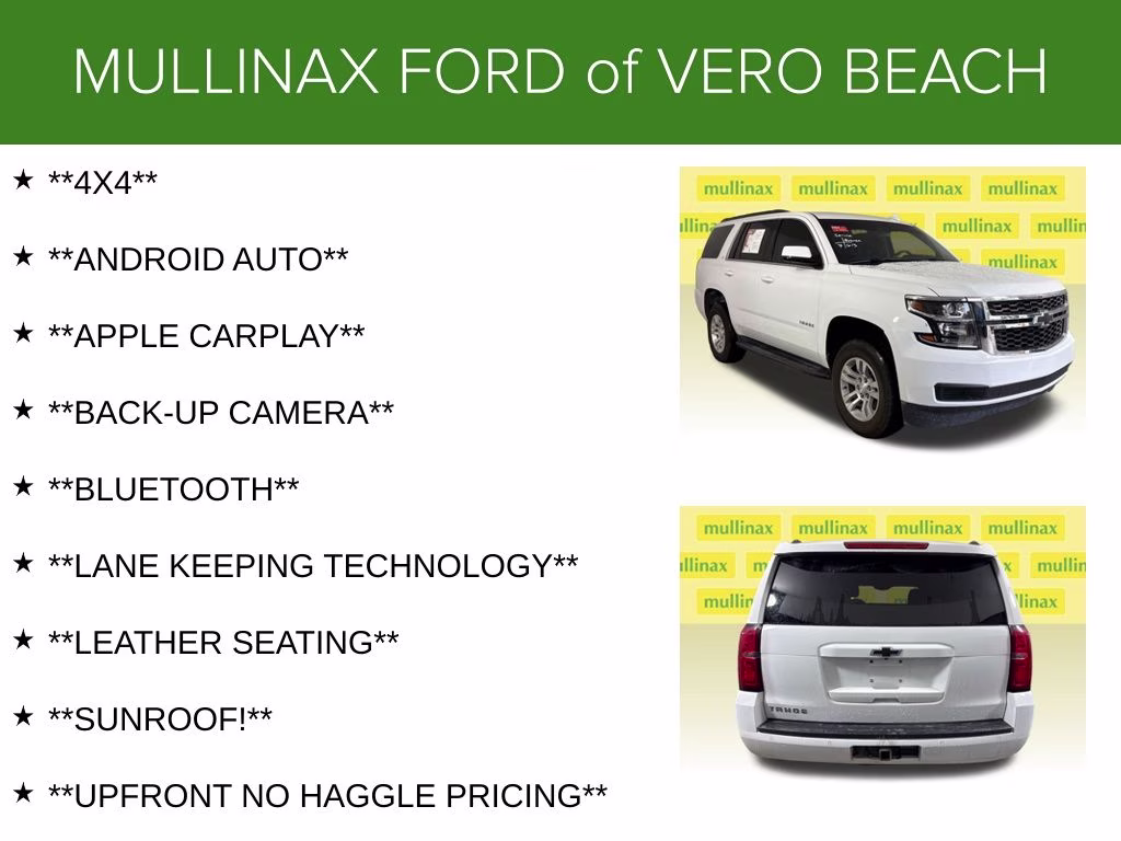 2018 Summit White Chevrolet Tahoe LT 4X4 SUV