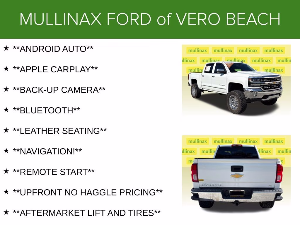2018 Summit White Chevrolet Silverado 1500 LTZ 4X4 Truck