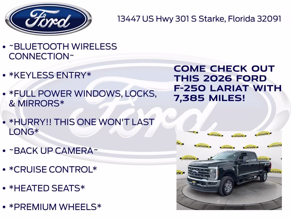 2026 Black Metallic Ford Super Duty F-250 SRW Lariat 4X4 Truck