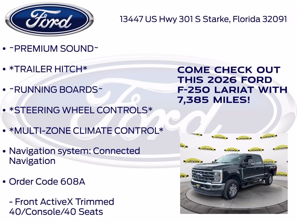 2026 Black Metallic Ford Super Duty F-250 SRW Lariat 4X4 Truck
