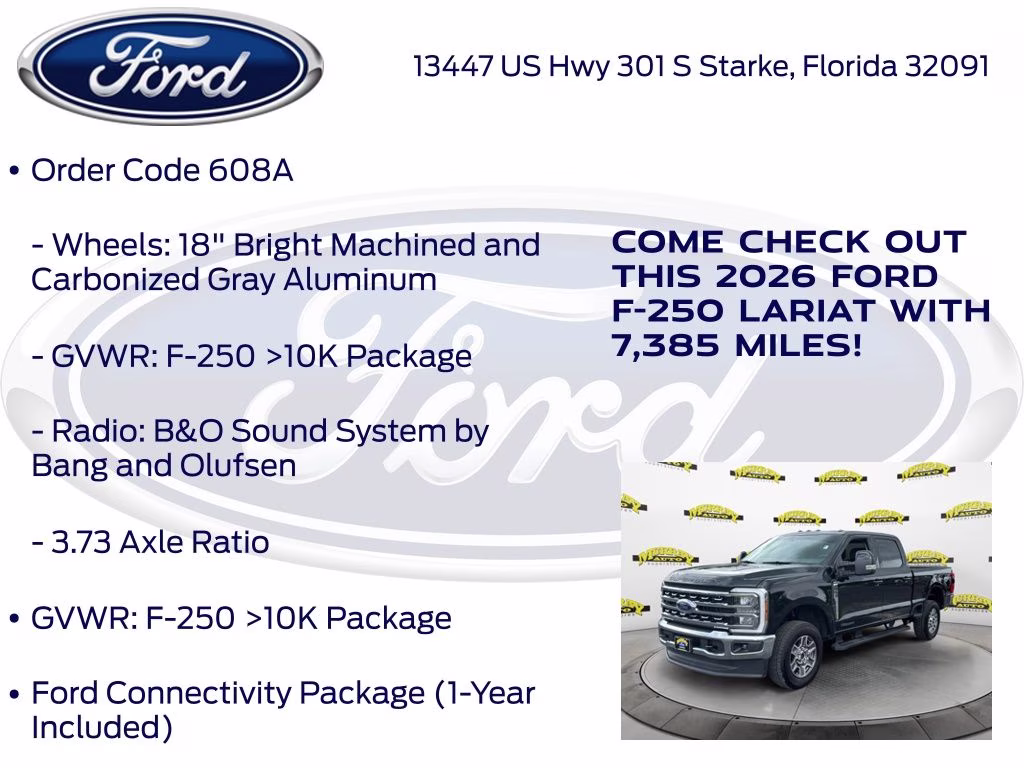 2026 Black Metallic Ford Super Duty F-250 SRW Lariat 4X4 Truck