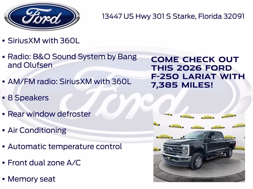 2026 Black Metallic Ford Super Duty F-250 SRW Lariat 4X4 Truck
