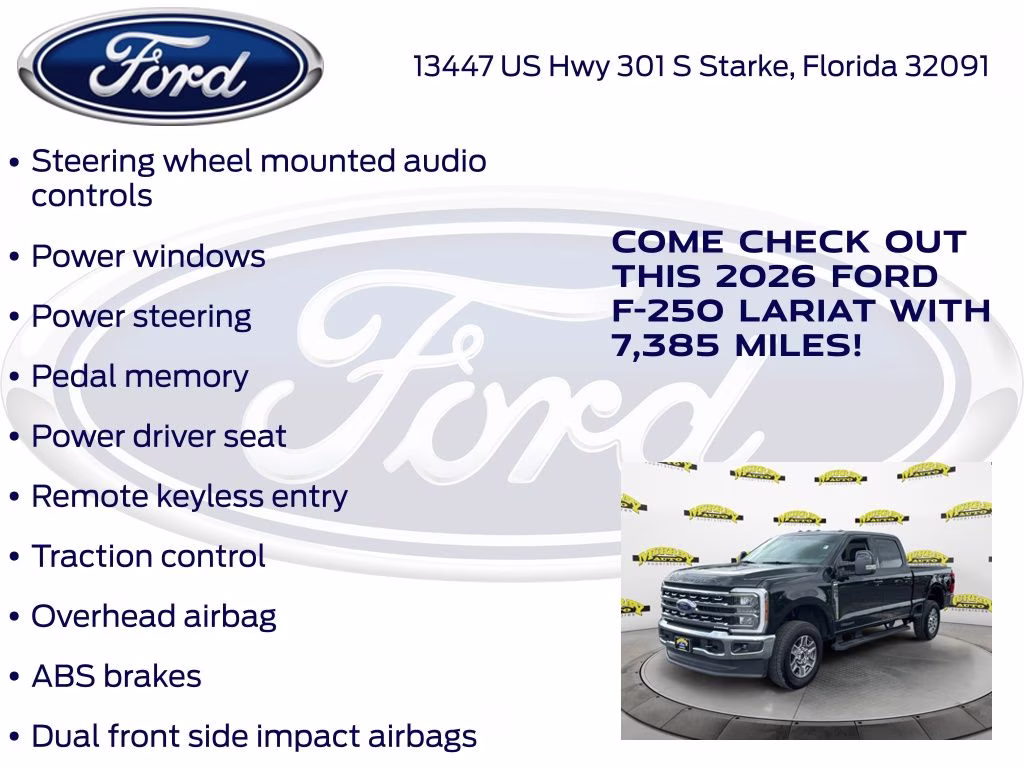 2026 Black Metallic Ford Super Duty F-250 SRW Lariat 4X4 Truck