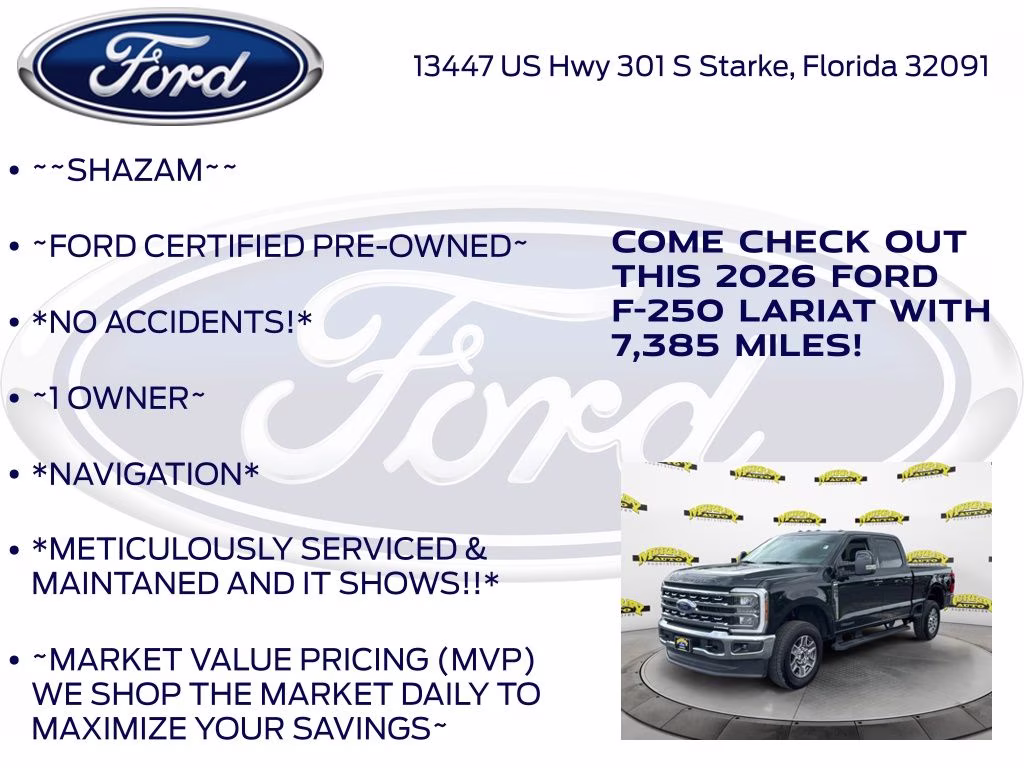 2026 Black Metallic Ford Super Duty F-250 SRW Lariat 4X4 Truck