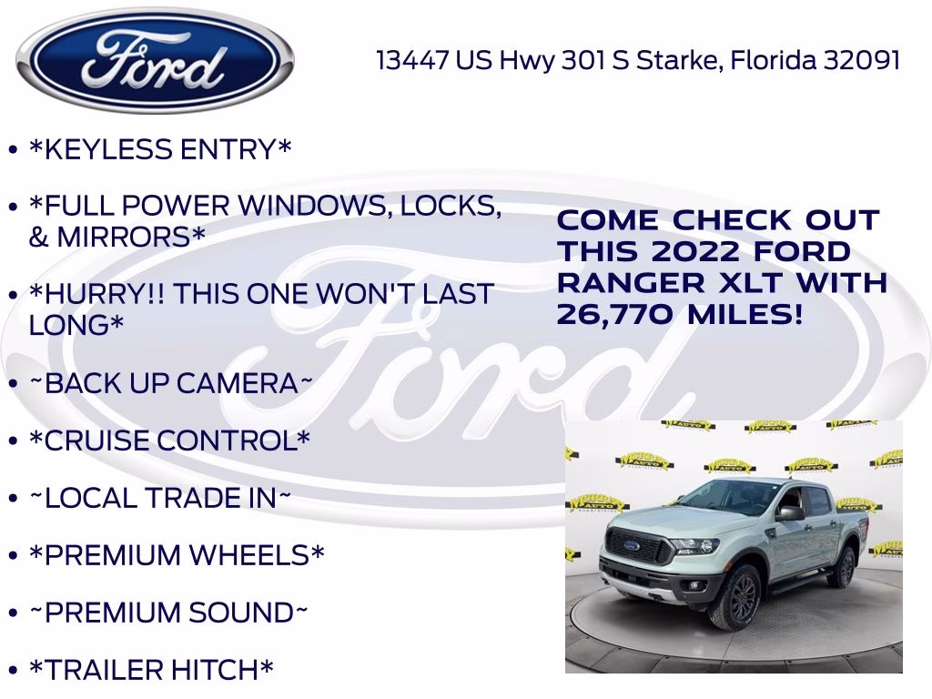 2022 Cactus Ford Ranger XLT RWD Truck