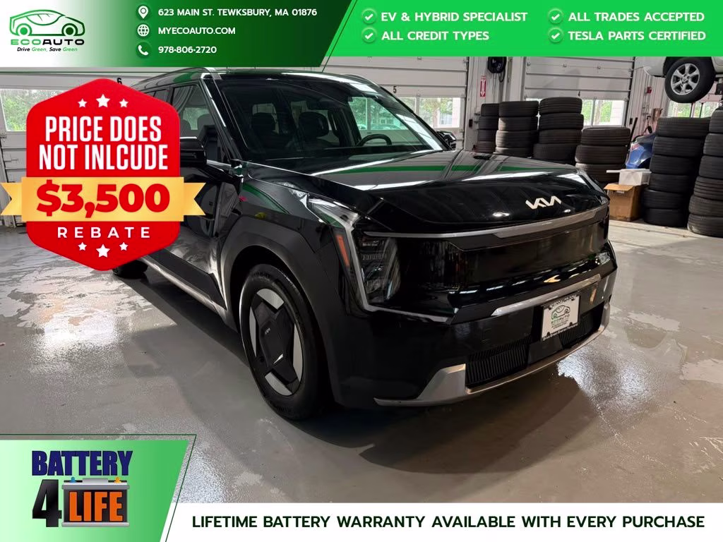 2024 Aurora Black Pearl Kia EV9 Wind AWD SUV