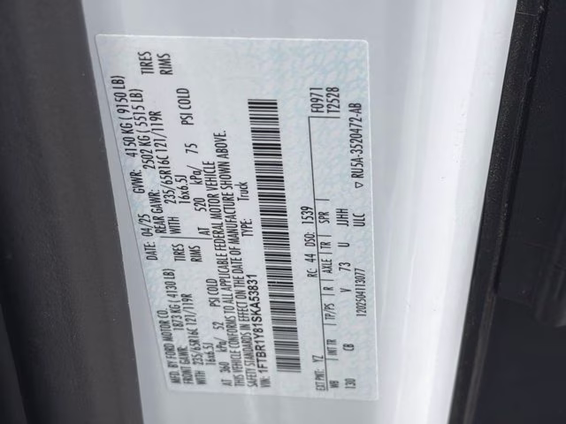 2025 Oxford White Ford Transit Cargo Van Base RWD Van