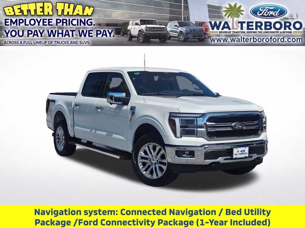 2026 Star White Metallic Tri-Coat Ford F-150 Lariat 4X4 Truck