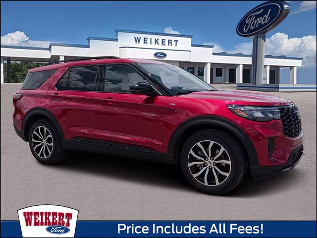 2026 Rapid Red Metallic Tinted Clearcoat Ford Explorer ST-Line RWD SUV