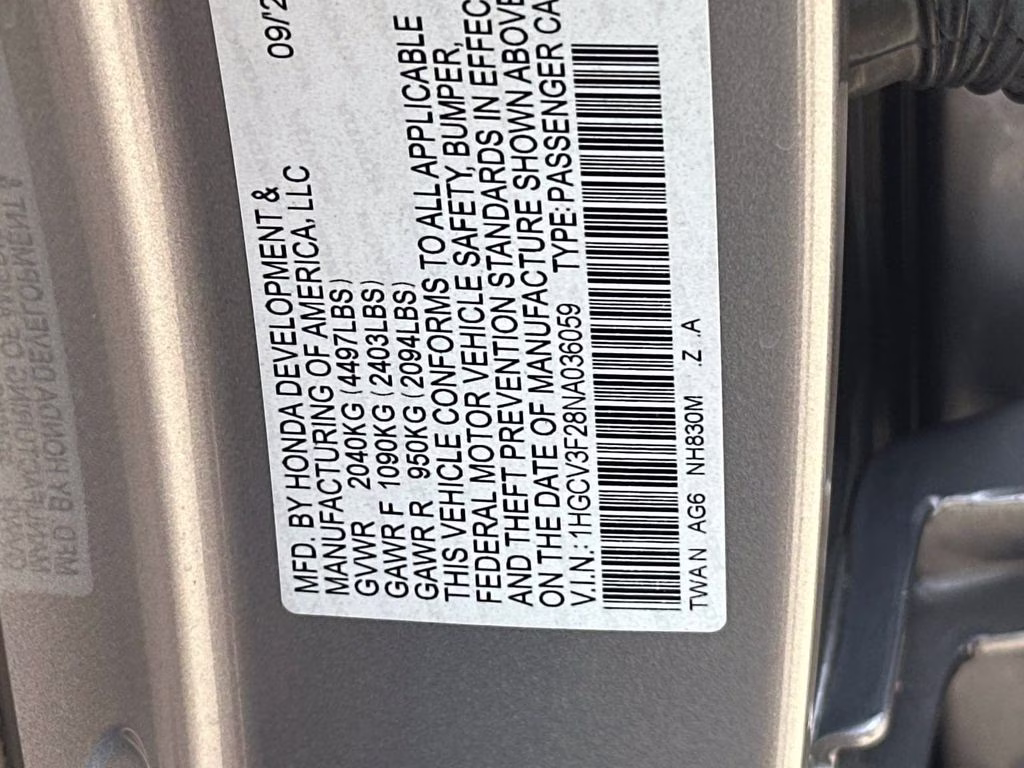 2022 Silver Metallic Honda Accord Hybrid Sport FWD Sedan