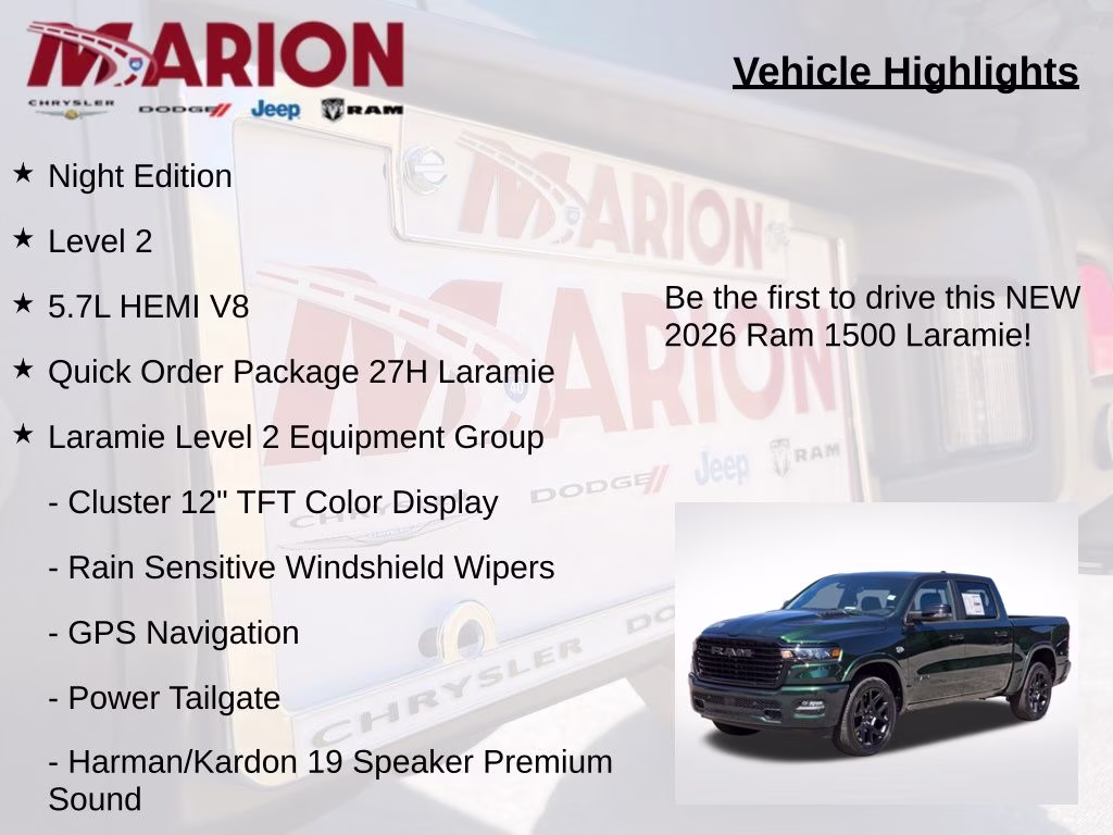 2026 Serrano Green Metallic Ram 1500 Laramie 4X4 Truck
