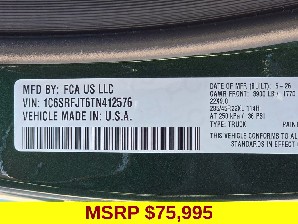 2026 Serrano Green Metallic Ram 1500 Laramie 4X4 Truck