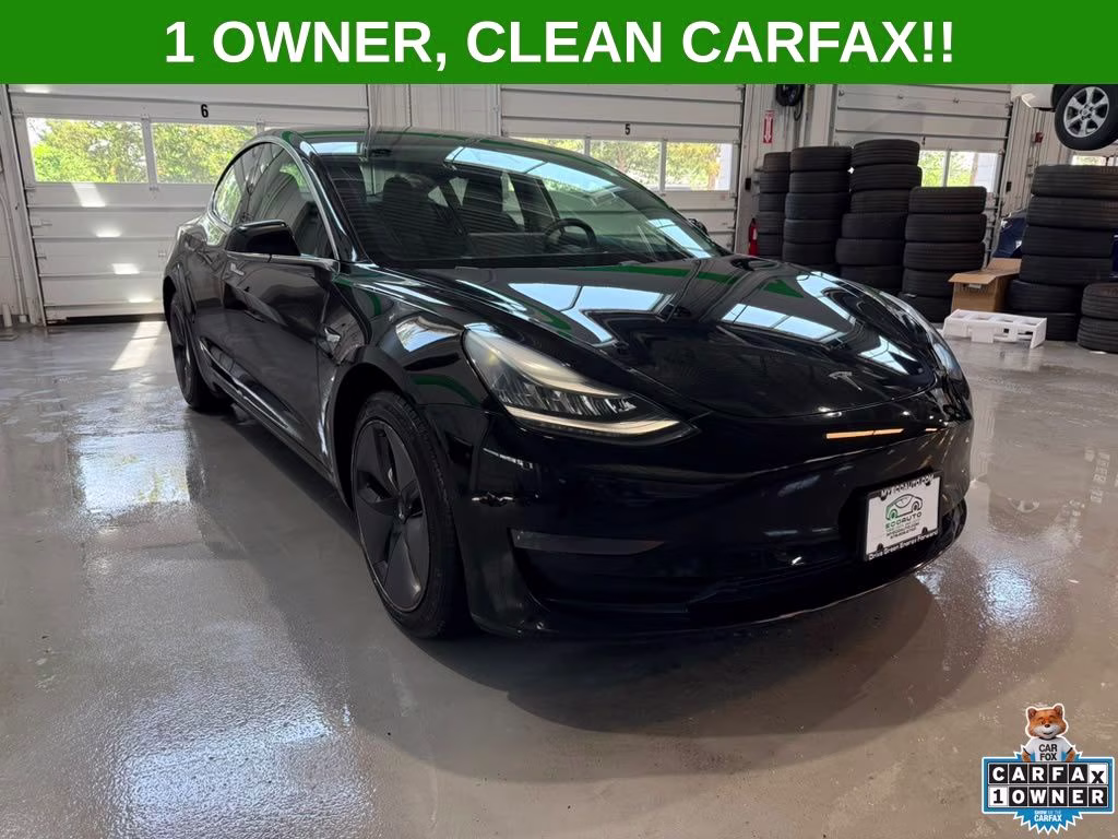 2018 Solid Black Tesla Model 3 Long Range AWD Sedan