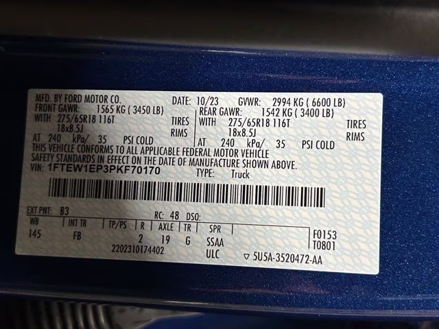 2023 Atlas Blue Metallic Ford F-150 XLT 4X4 Truck