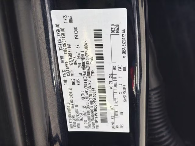 2023 Black Ford F-150 Lariat 4X4 Truck