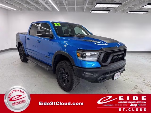 2022 Hydro Blue Pearlcoat Ram 1500 Rebel 4X4 Truck
