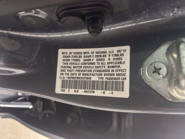 2012 Gray Honda Civic EX FWD Sedan