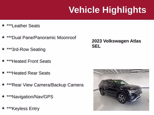 2023 Deep Black Pearl Volkswagen Atlas SEL AWD SUV