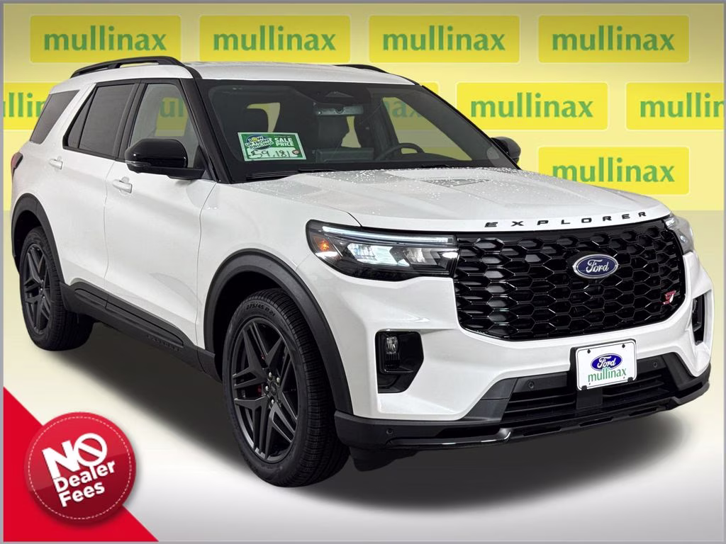 2026 Star White Metallic Tri-Coat Ford Explorer ST 4X4 SUV