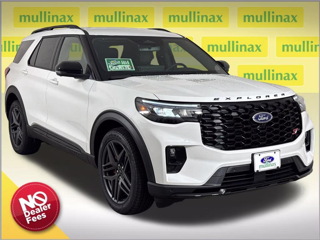 2026 Star White Metallic Tri-Coat Ford Explorer ST 4X4 SUV