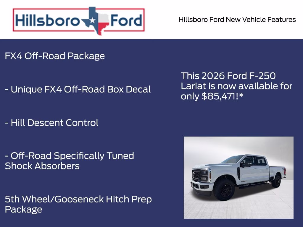 2026 Oxford White Ford Super Duty F-250 SRW Lariat 4X4 Truck
