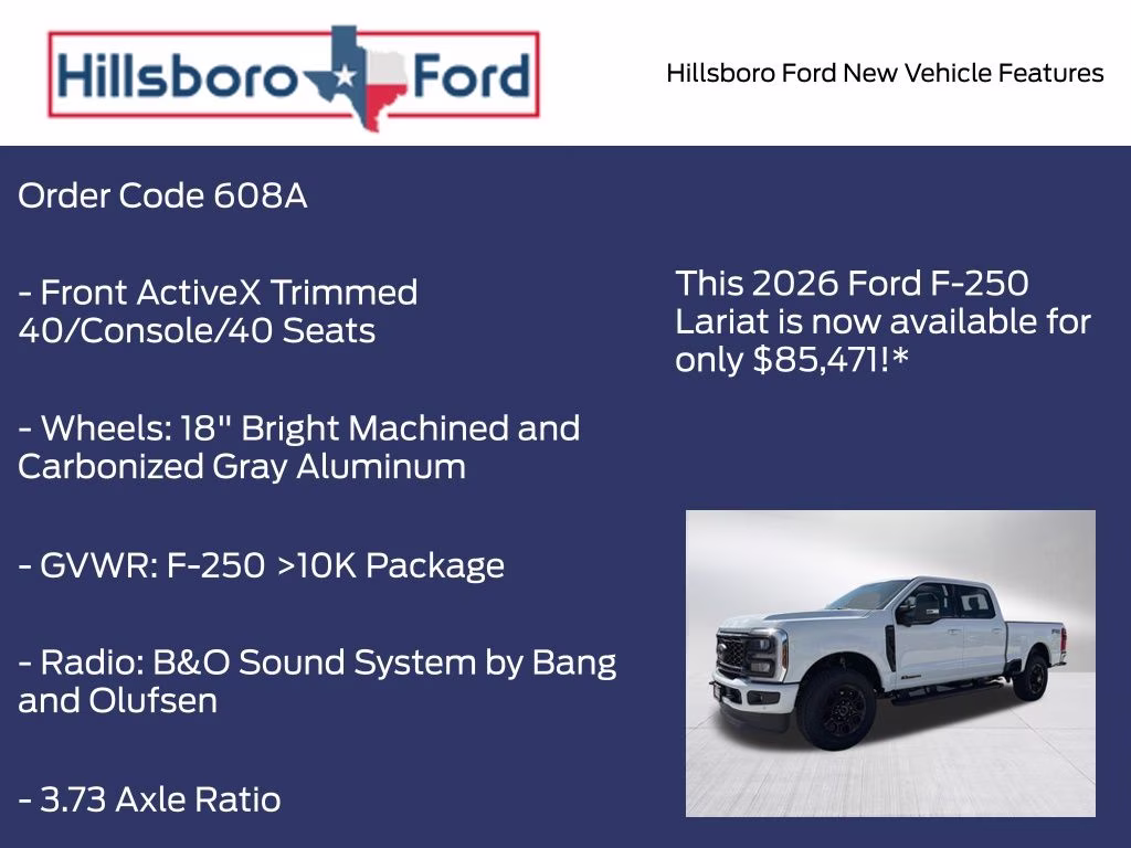 2026 Oxford White Ford Super Duty F-250 SRW Lariat 4X4 Truck