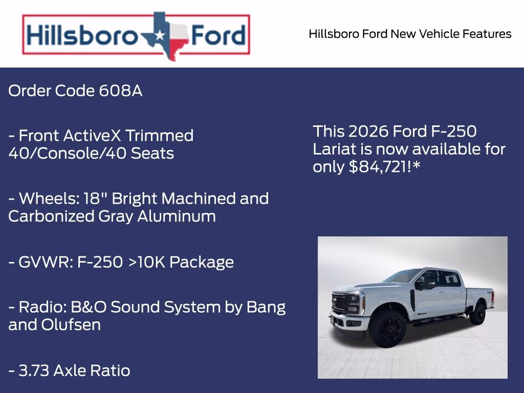 2026 Oxford White Ford Super Duty F-250 SRW Lariat 4X4 Truck