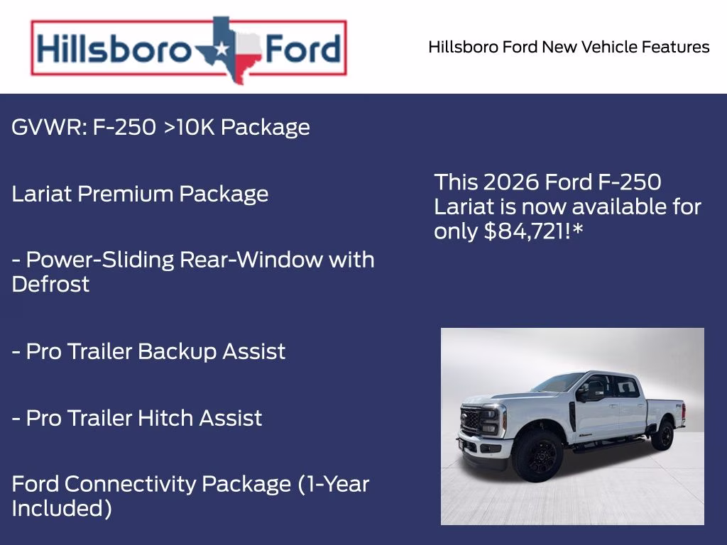 2026 Oxford White Ford Super Duty F-250 SRW Lariat 4X4 Truck