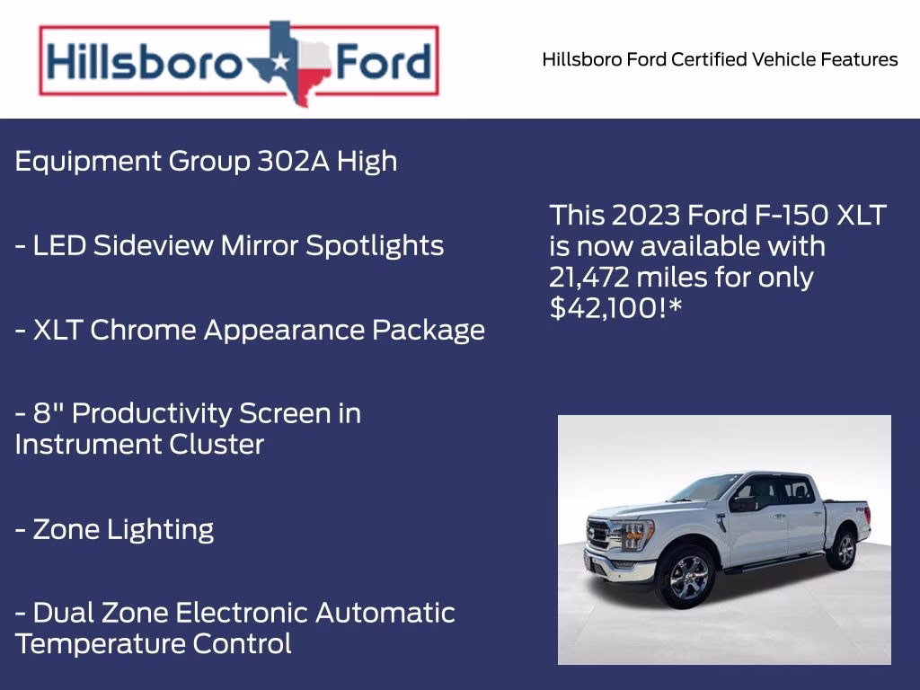 2023 Oxford White Ford F-150 XLT 4X4 Truck