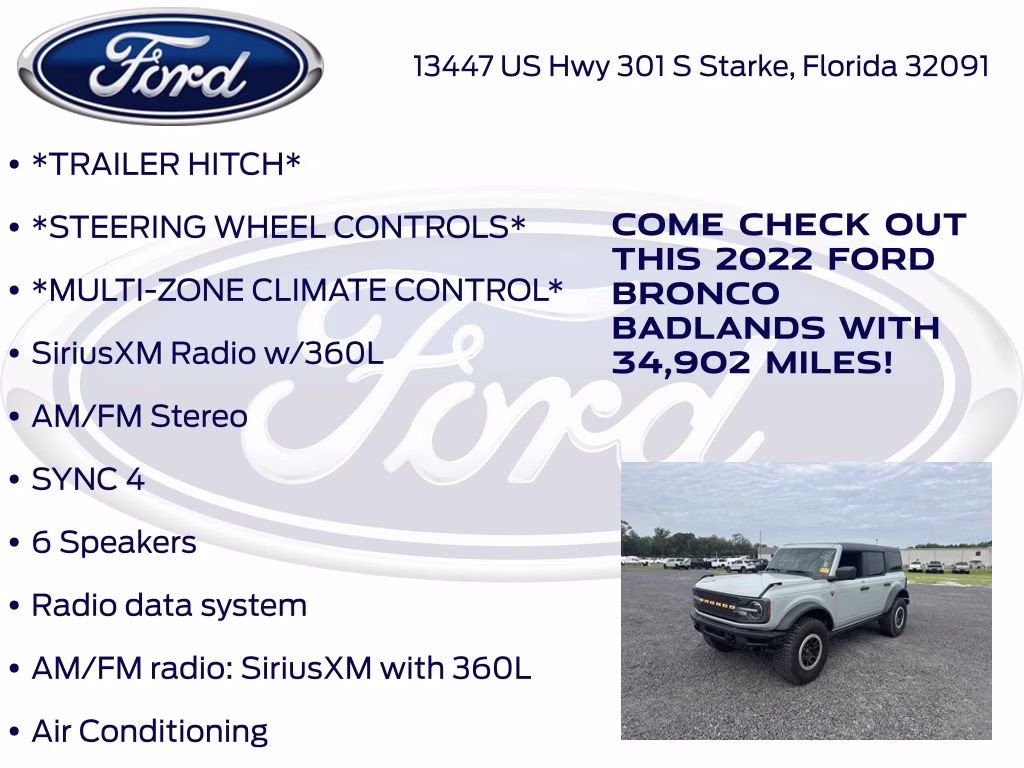 2022 Cactus Ford Bronco Badlands 4X4 SUV