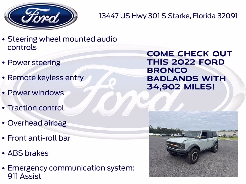 2022 Cactus Ford Bronco Badlands 4X4 SUV