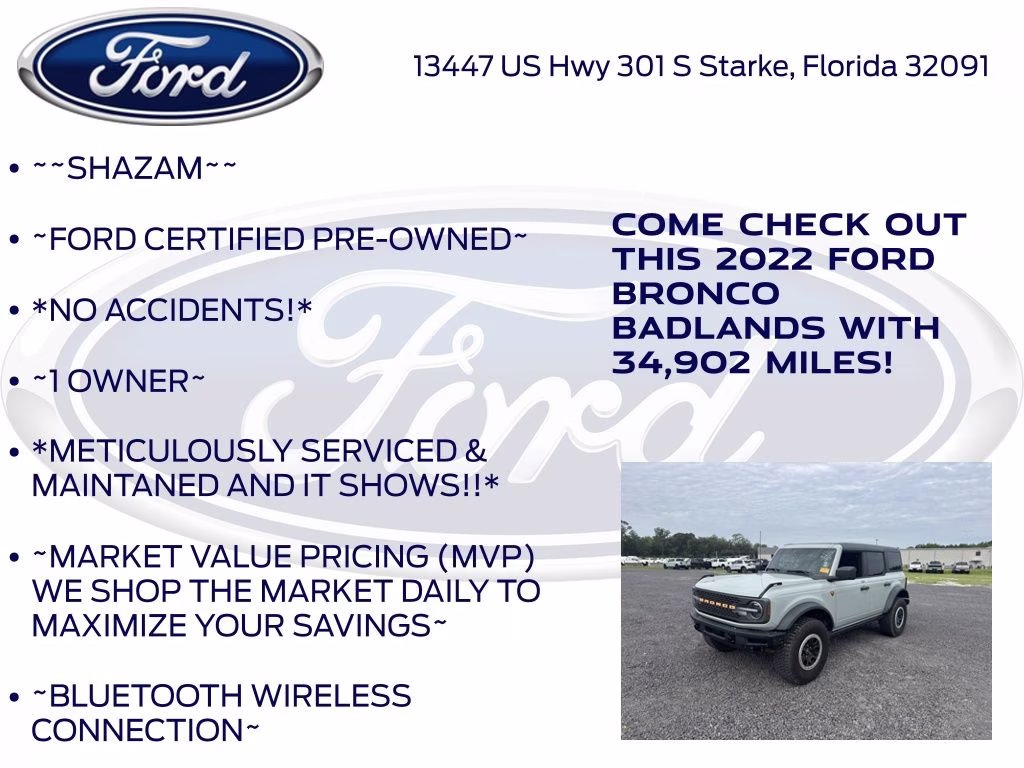 2022 Cactus Ford Bronco Badlands 4X4 SUV