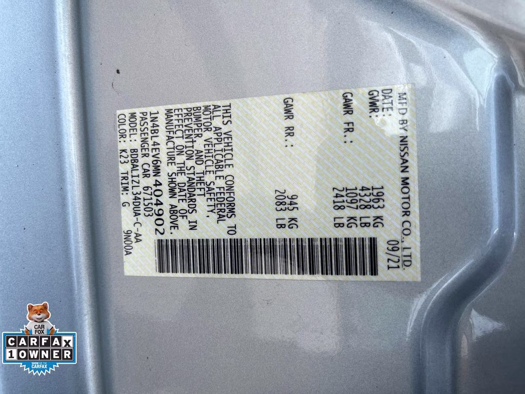 2021 Brilliant Silver Metallic Nissan Altima 2.5 SL FWD Sedan