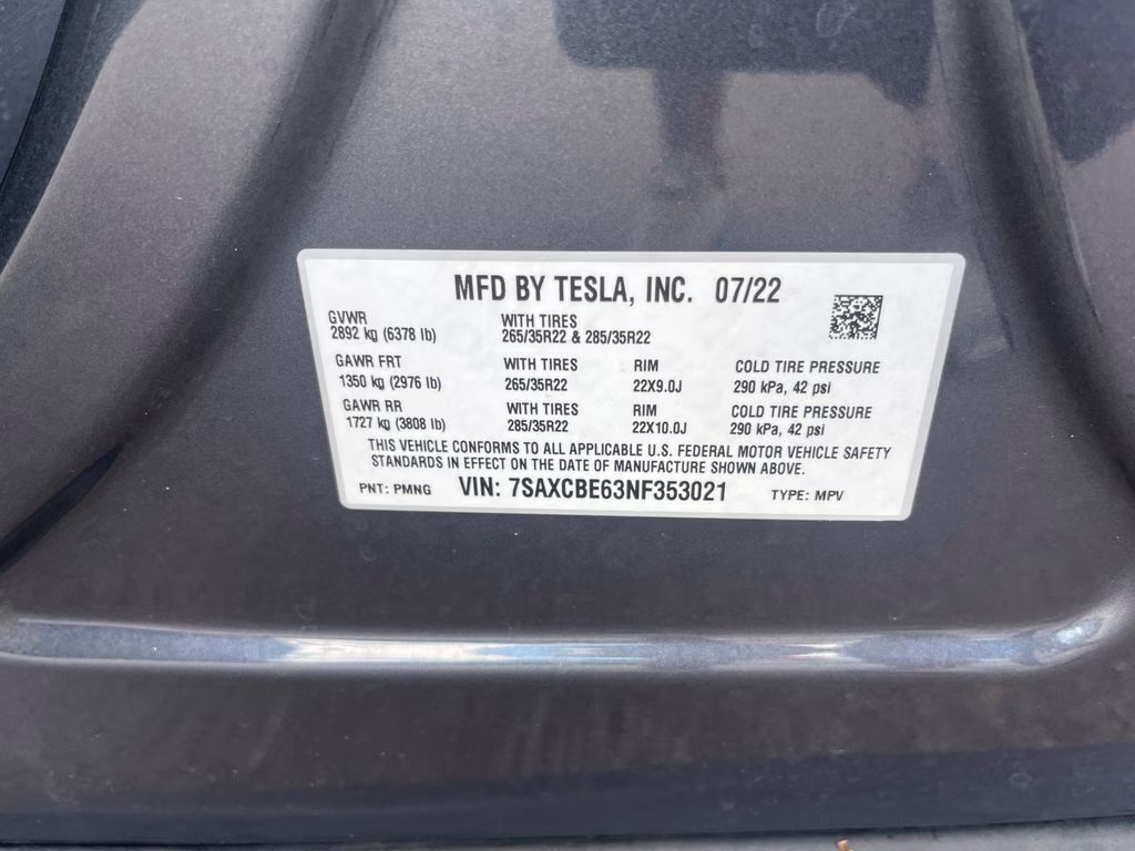 2022 Gray Tesla Model X Plaid AWD SUV