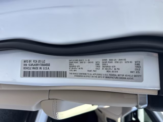 2026 Bright White Clearcoat Jeep Grand Cherokee L Limited 4X4 SUV