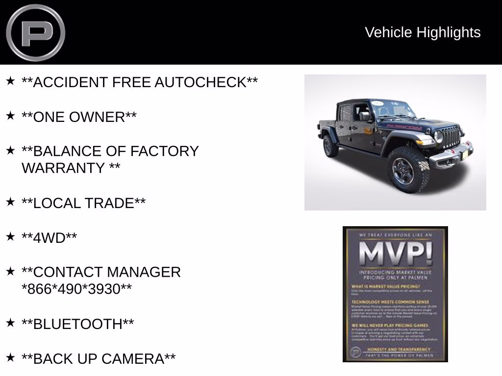2023 Black Clearcoat Jeep Gladiator Rubicon 4X4 Truck